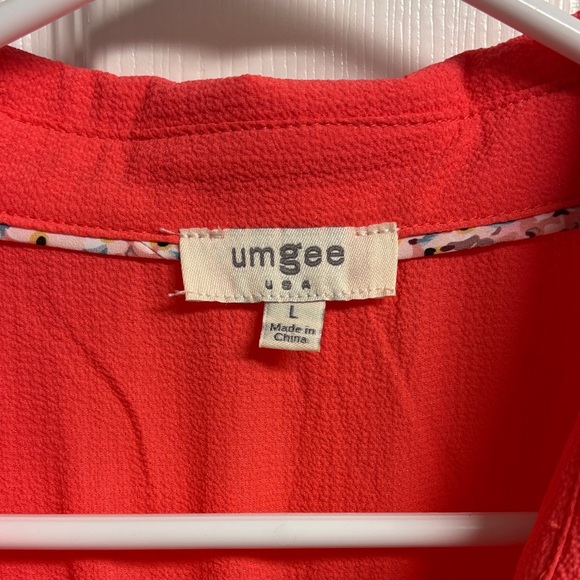 Umgee Bright Red/Orange Textured Dress - Picture 2 of 7